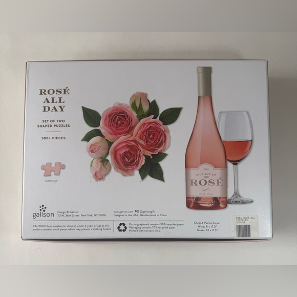 NWT Galison Rose All Day 2-in-1 Shaped Puzzle Set 500+ Pieces - Picture 2 of 8